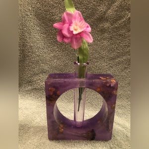Purple Epoxy Resin Vase